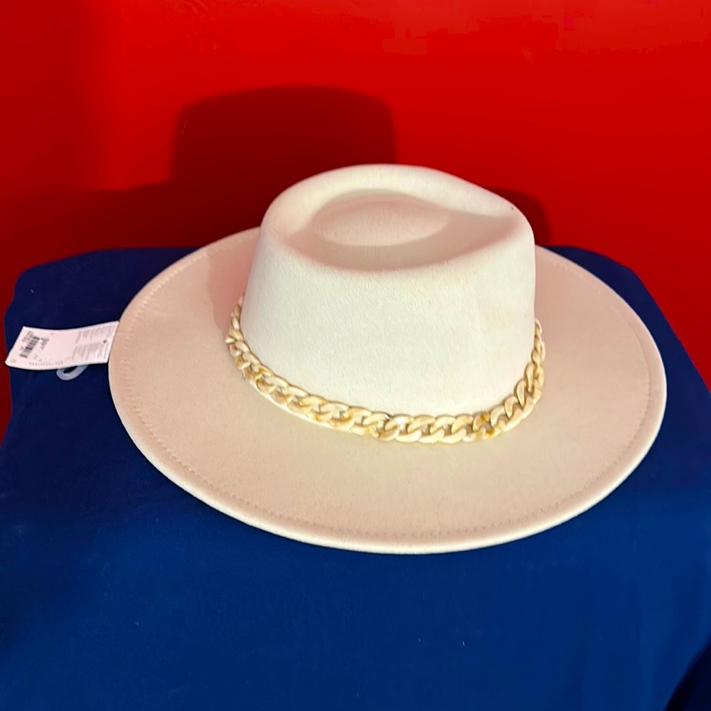 Stylish wide fedora brim hat.